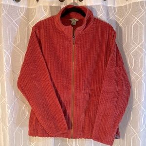 WOOLRICH Red/Salmon Wide Wale Corduroy Zip Front Jacket, size XL